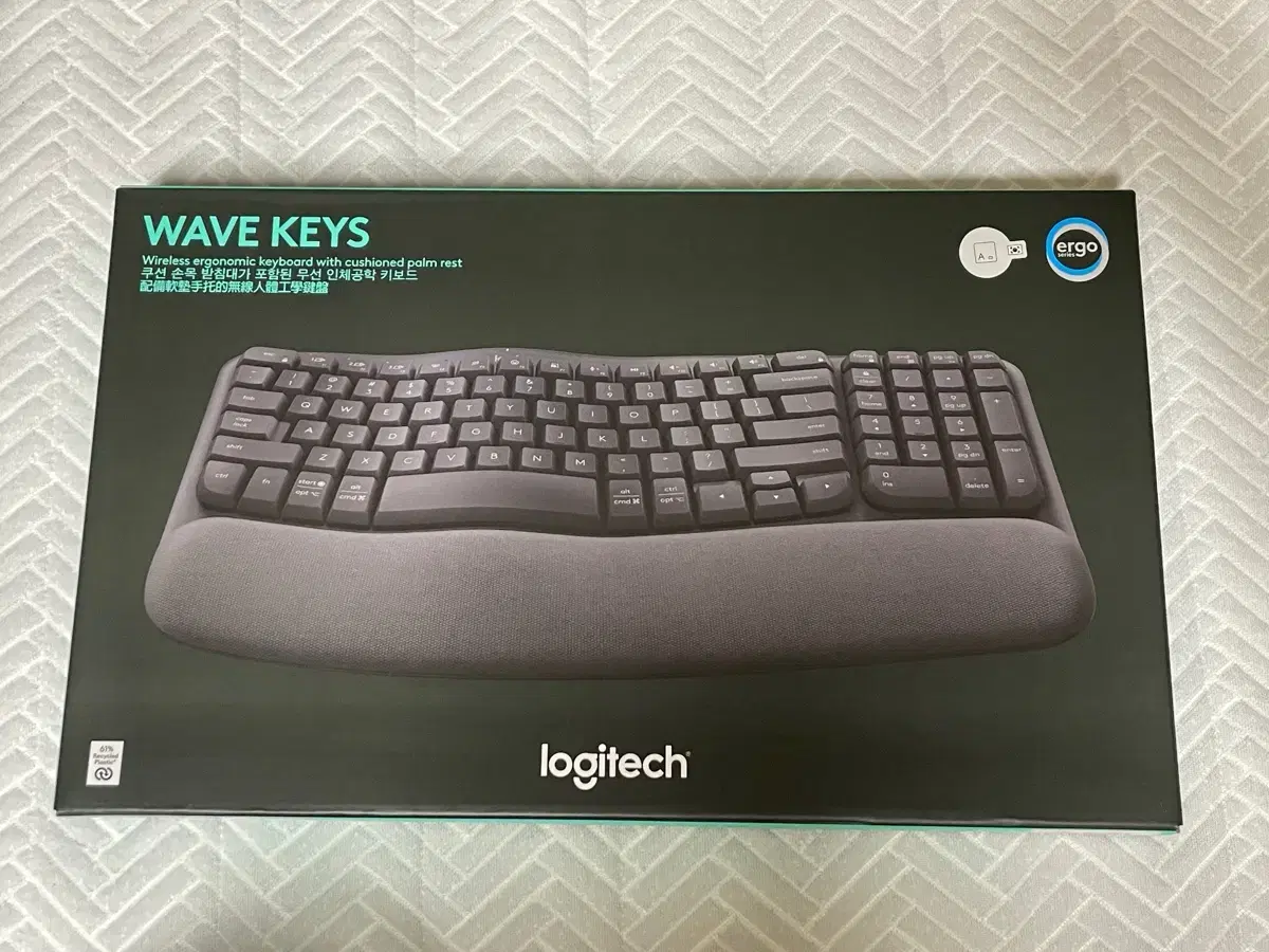 로지텍코리아 WAVE KEYS 인체공학 무선 블루투스 키보드